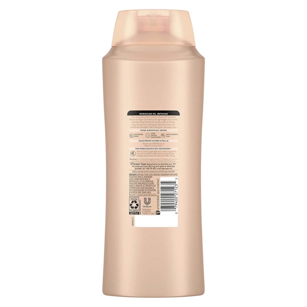 تصویر  شامپو نرم کننده وبراق کننده سواو حاوی  روغن آرگان حجم 828میلی لیتر Suave Professionals