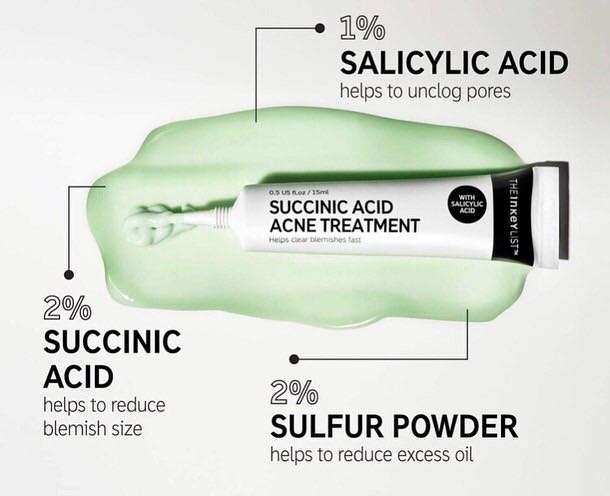 تصویر  کرم ضد جوش و آکنه سوکسینیک اسید اینکی لیستThe Inkey List- Succinic Acid Acne Treatment