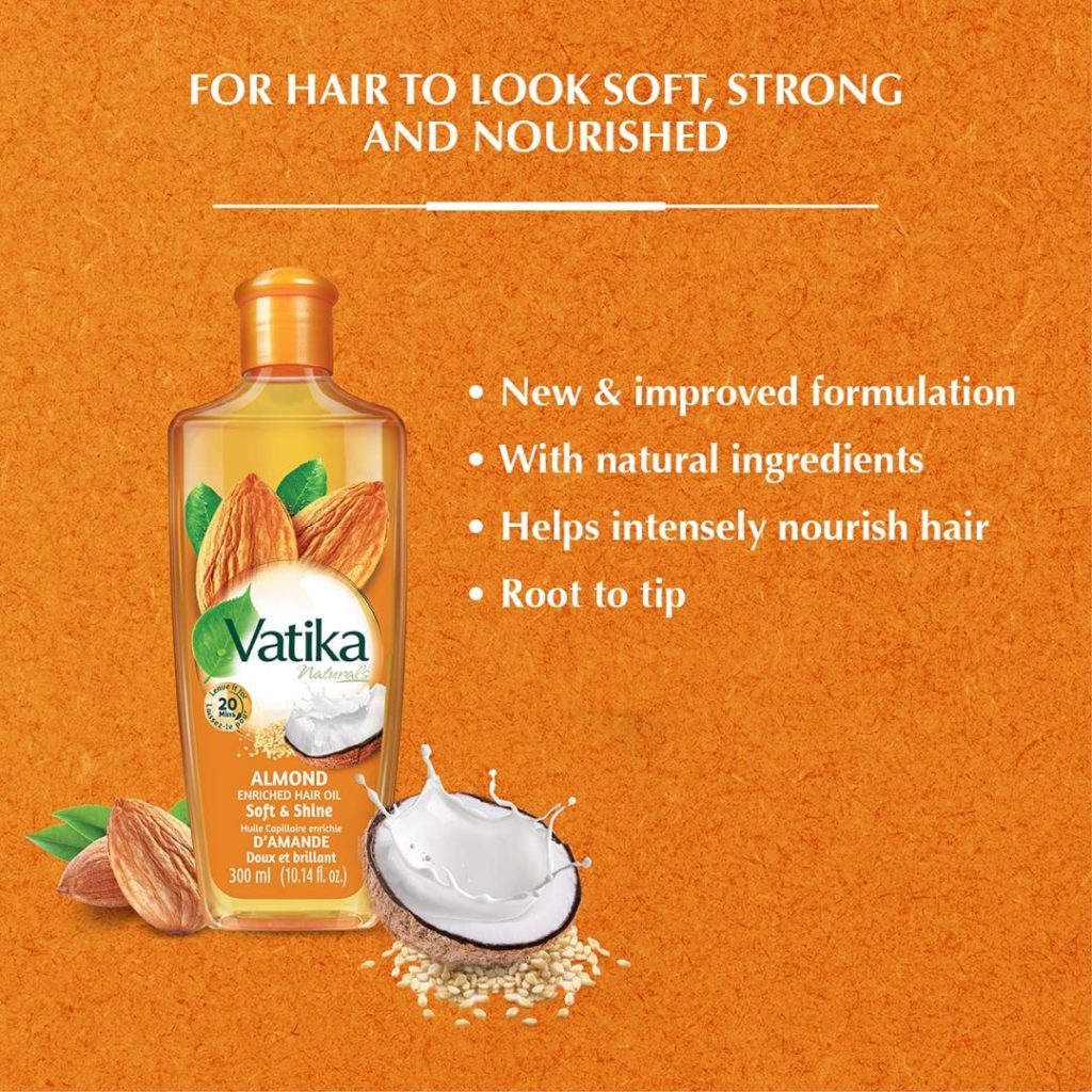 تصویر  روغن مو بادام واتیکا Vatika Naturals Enriched Hair Almond Oil حجم 200 میلی لیتر