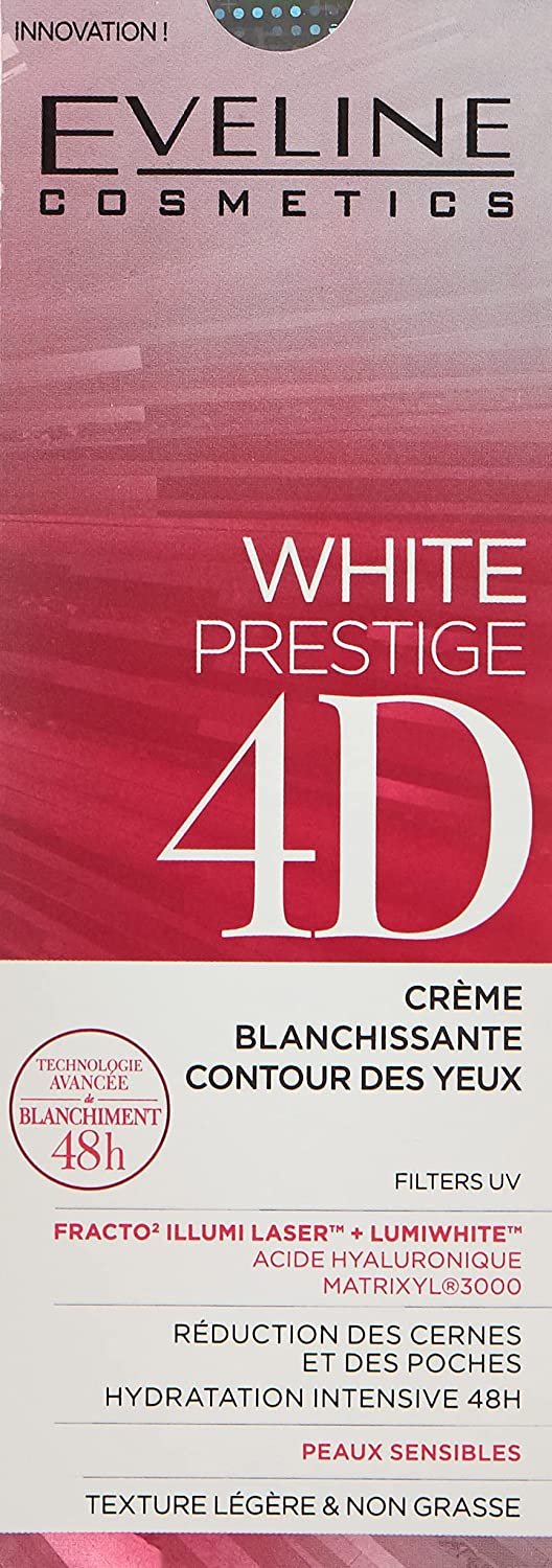کرم روشن کننده دور چشم اولاین وایت پرستیژ Eveline White Prestige 4D حجم 20 میلی لیتر
