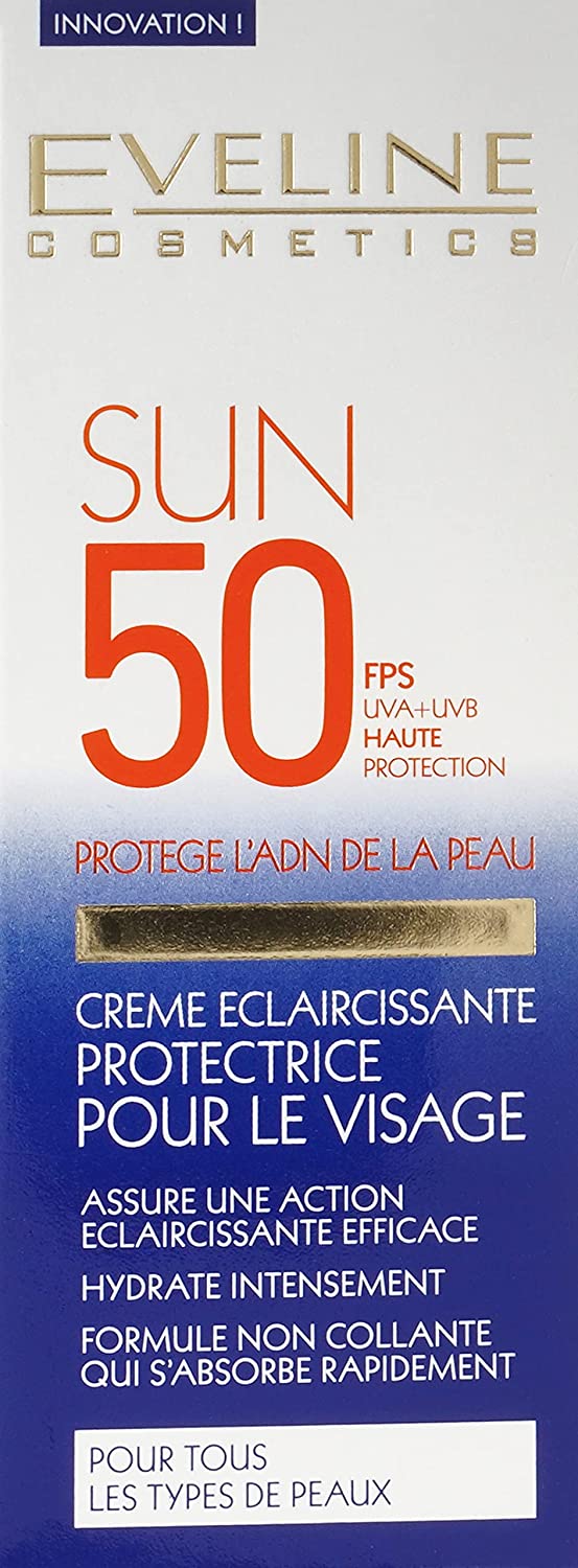 کرم ضدافتاب و سفید کننده SPF50 اولاین (اس پی اف 50) Eveline