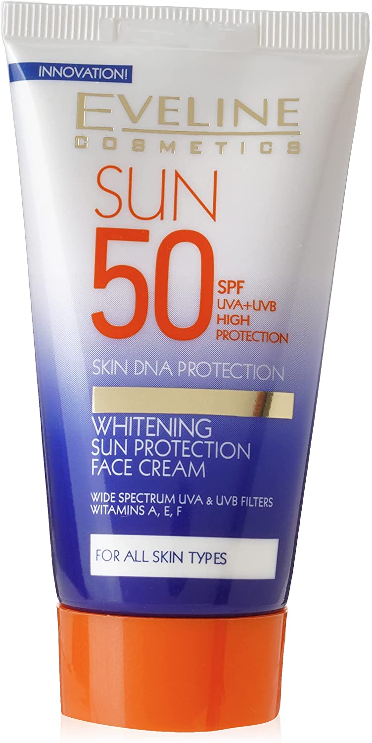 کرم ضدافتاب و سفید کننده SPF50 اولاین (اس پی اف 50) Eveline