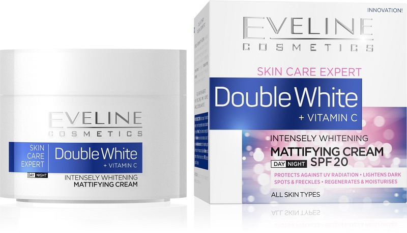 کرم روشن کننده و مات کننده اولاین Eveline Double White حجم 50 میلی لیتر