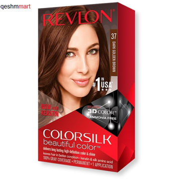 کیت رنگ موی بدون آمونیاک رولون شماره 37 قهوه ای طلایی تیره Revlon Colorsilk