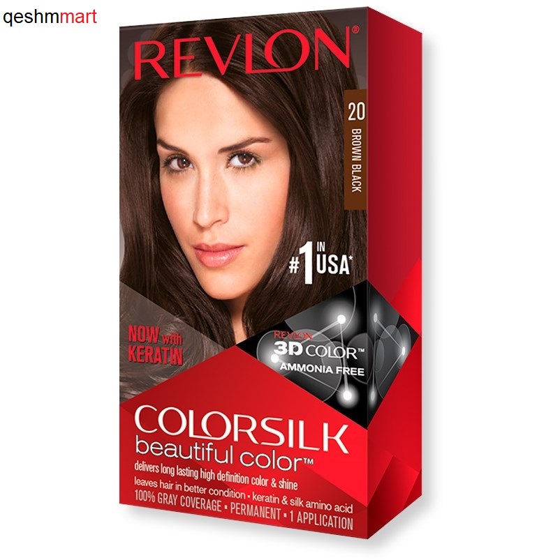 کیت رنگ مو فاقد آمونیاک رولون شماره 20 Revlon Colorsilk Beautiful Hair Color
