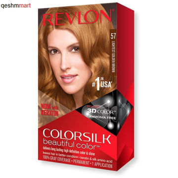 کیت رنگ موی بدون آمونیاک رولون شماره 57 قهوه ای طلایی خیلی روشن Revlon Colorsilk