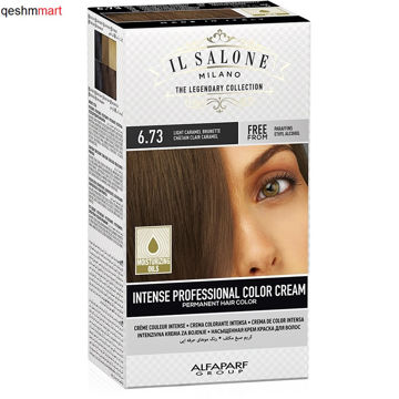 کیت رنگ مو ایل سالونه شماره 6.73 سبزه کاراملی روشن IL SALONE Hair Color