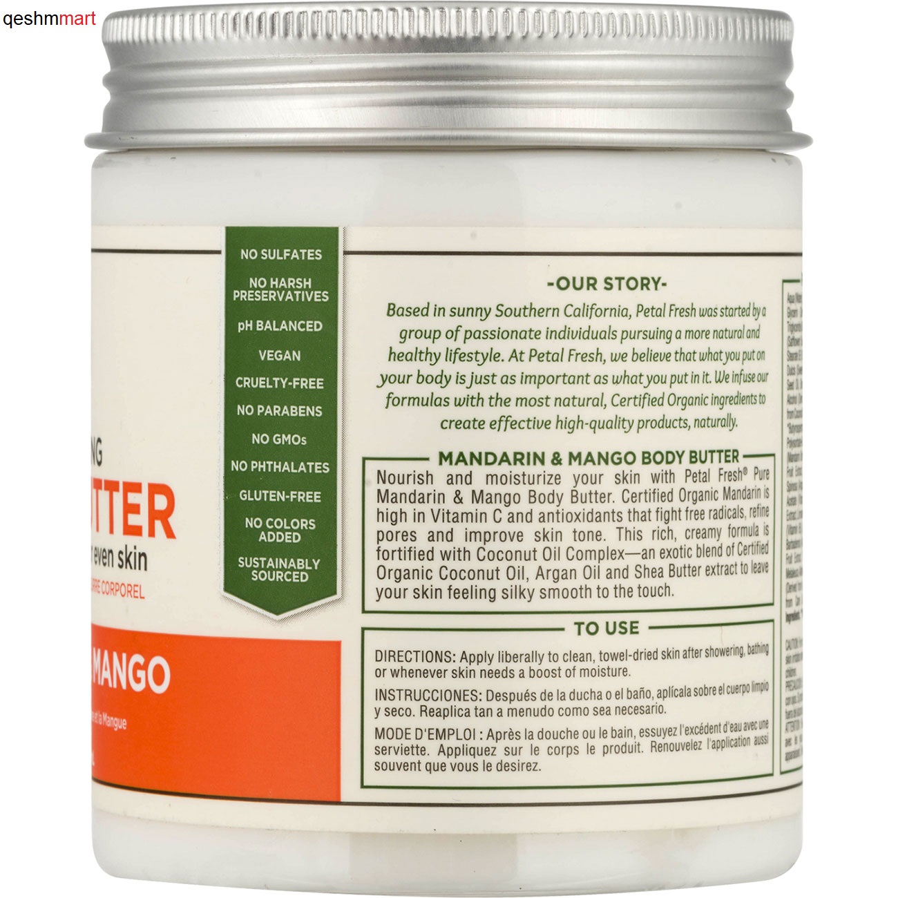 کرم روشن کننده بدن پرتقال ماندارین و انبه پتال فرش Petal Fresh Clarifying حجم 237 میلی لیتر