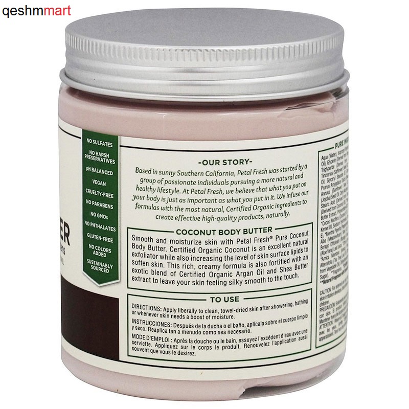 کرم بدن نارگیل پتال فرش Petal Fresh Coconut Body Butter حجم 237 میلی لیتر