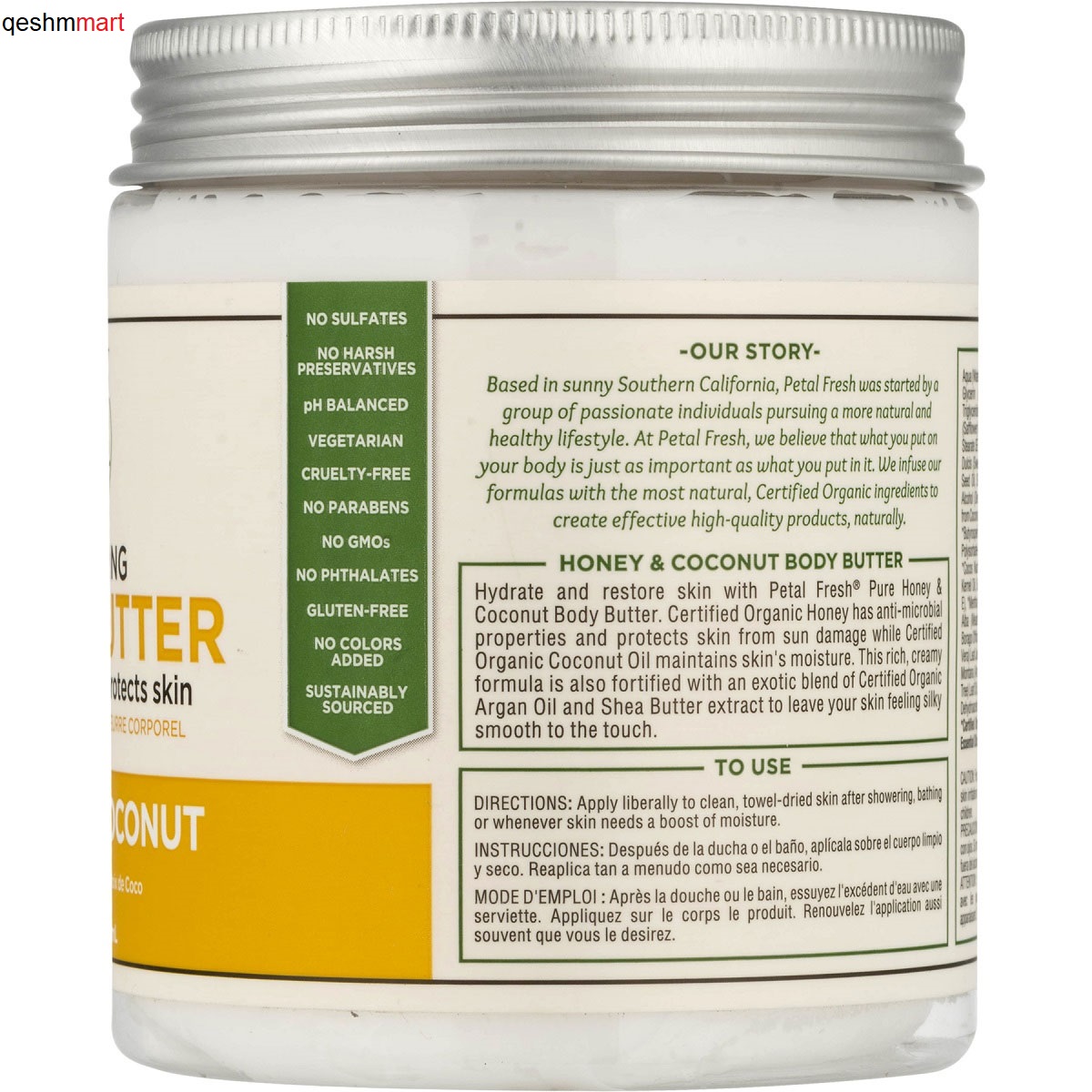 کرم بدن عسل و نارگیل پتال فرش Petal Fresh Restoring حجم 237 میلی لیتر