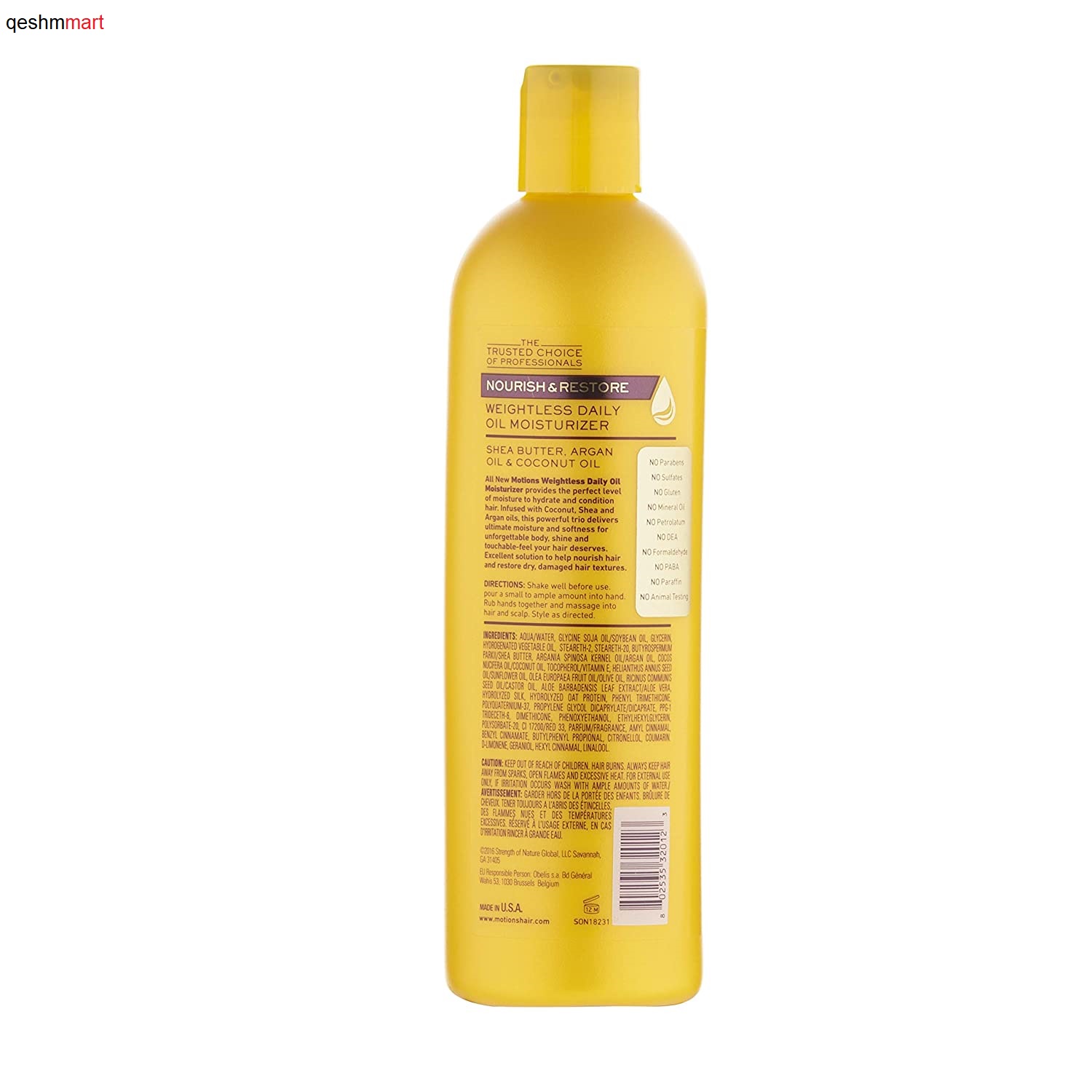 شامپو مرطوب کننده روزانه موشنز Motions Nourish & Restore Weightless Oil حجم 384 میلی لیتر