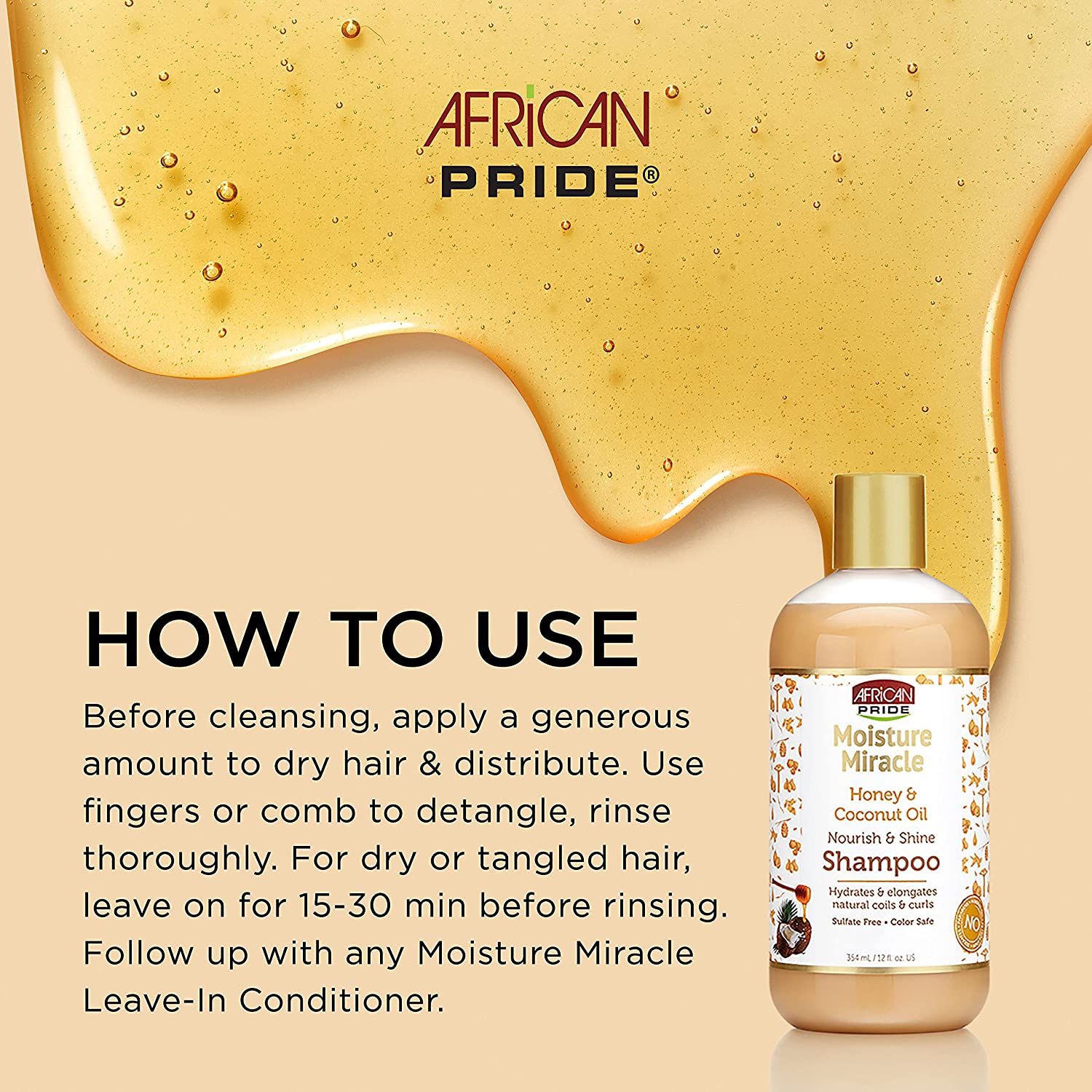 شامپو آفریکن پراید African Pride Moisture Miracle Honey & Coconut Oil Shampoo