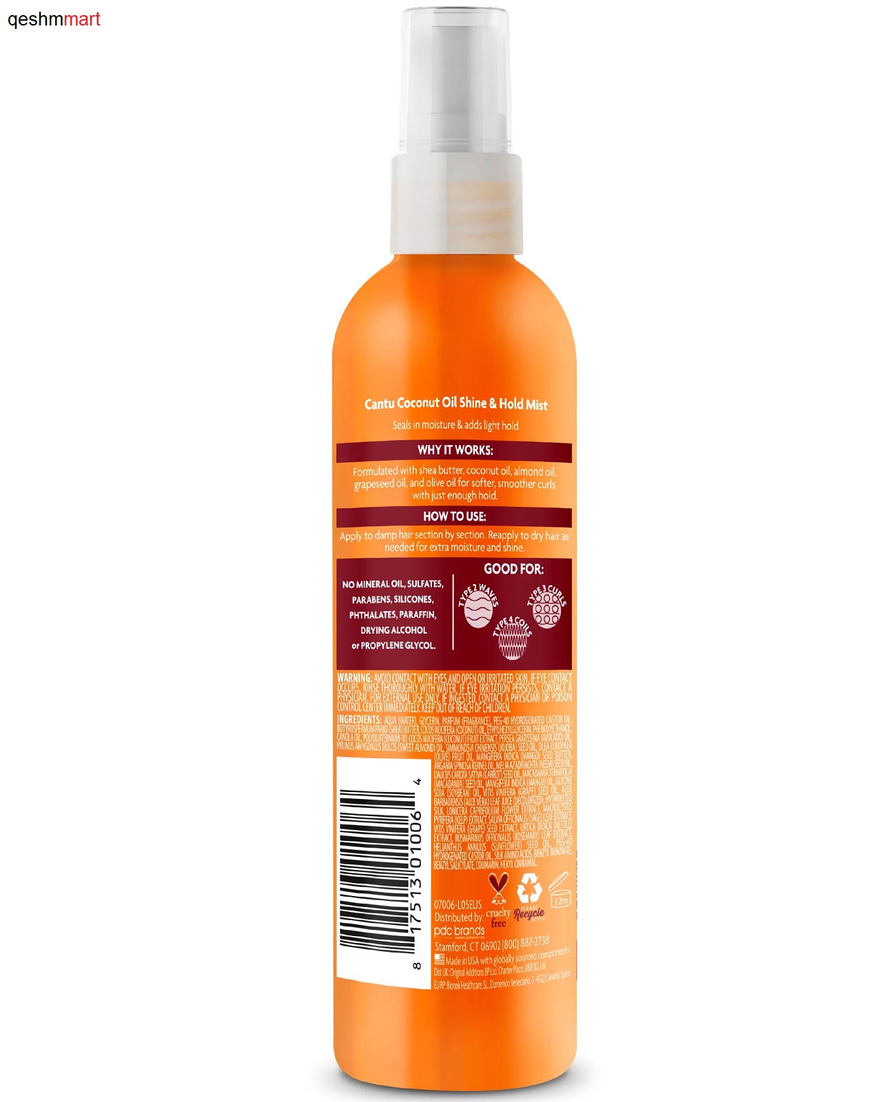 اسپری درخشان کننده و نگهدارنده موی روغن نارگیل کانتو Cantu Shine Hold حجم 237 میلی لیتر