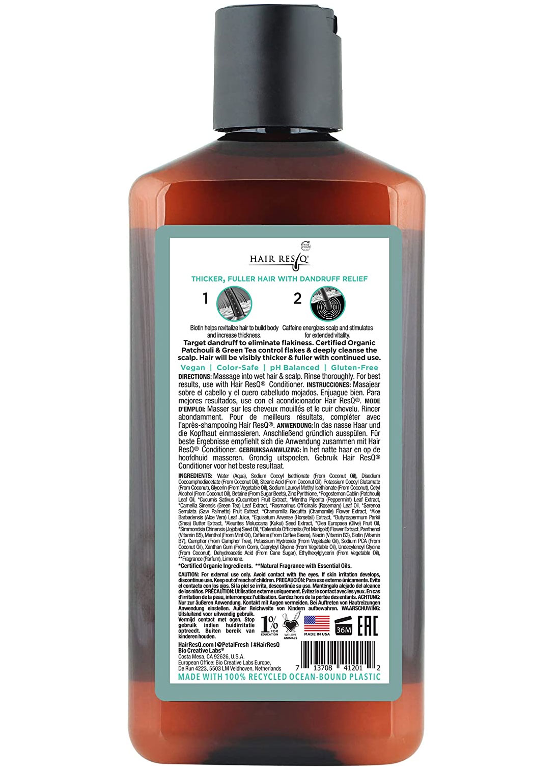 شامپو ضد شوره و ضخیم کننده مو پتال فرش Petal Fresh ResQ Thickening حجم 355 میلی لیتر