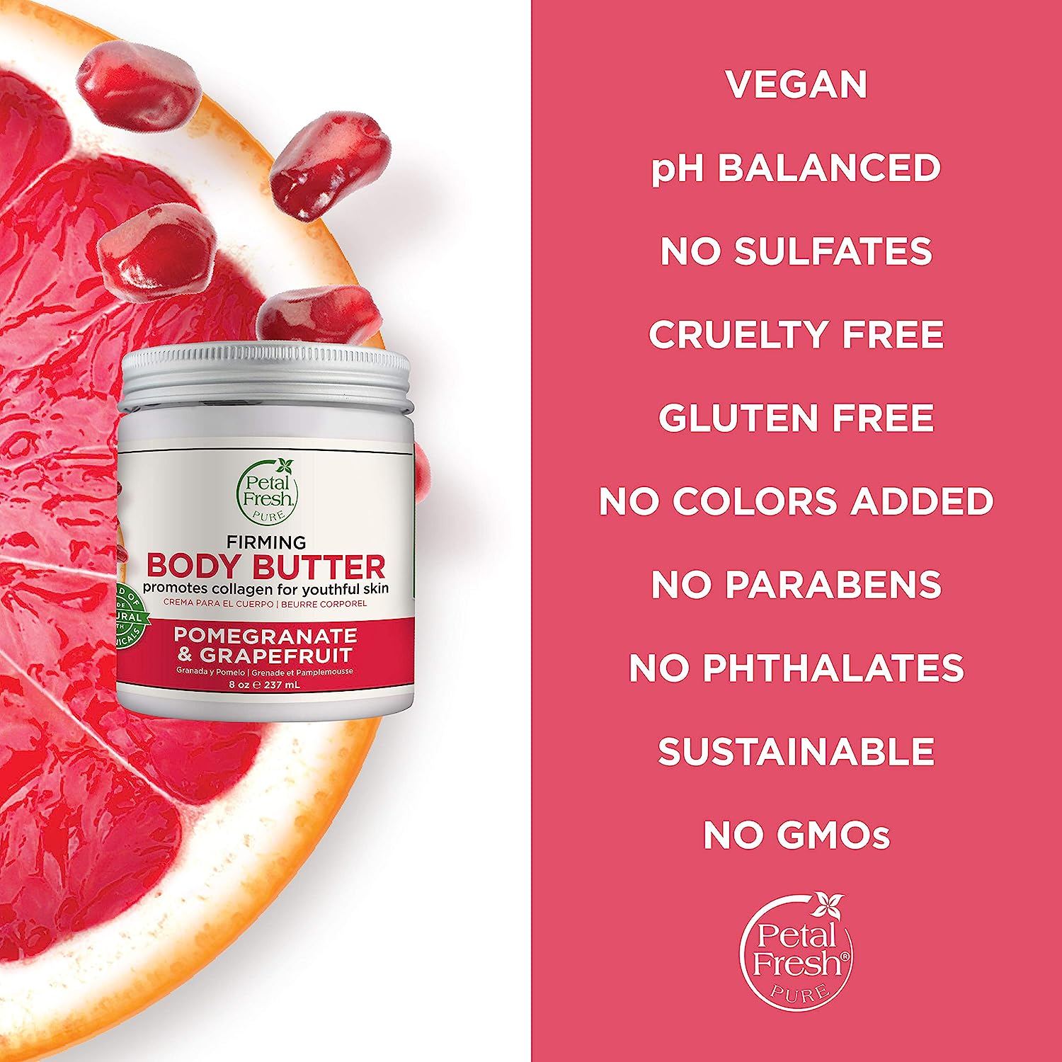 کرم بدن انار و گریپ فروت پتال فرش Petal Fresh Body Butter حجم 237 میلی لیتر