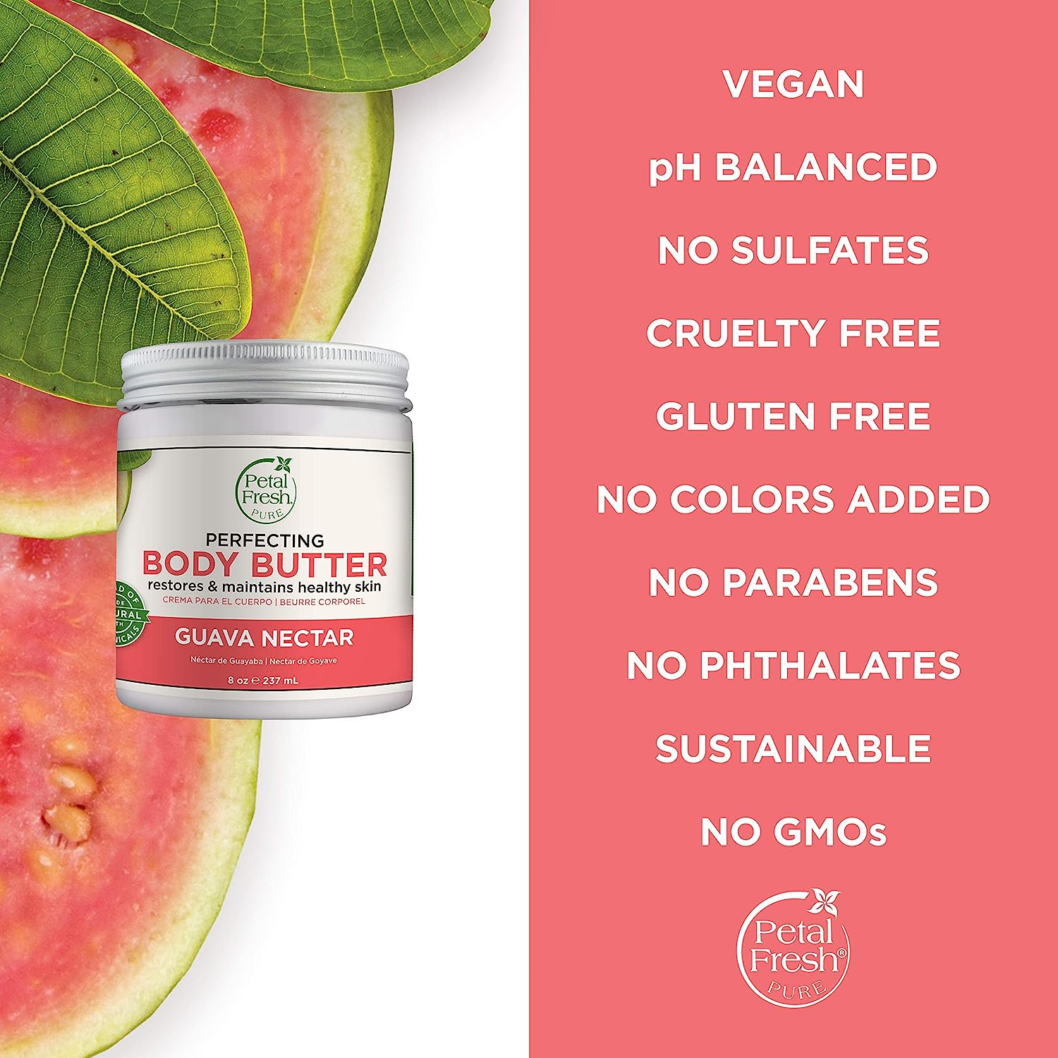 کرم بدن گواوا پتال فرش Petal Fresh Perfecting Guava حجم 237 میلی لیتر