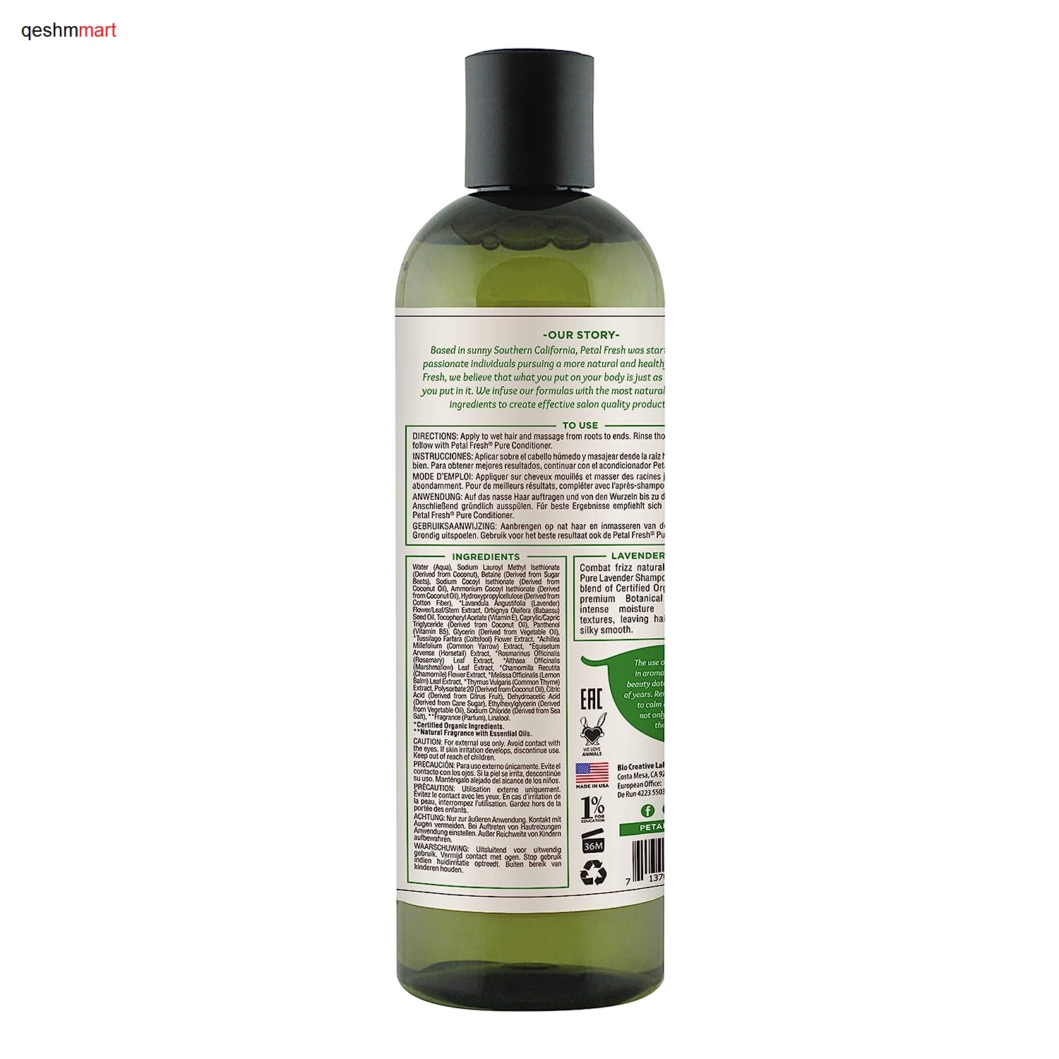 شامپو ضد وز مو پتال فرش لاوندر335میلی لیتر Petal Fresh Anti Frizz Lavender