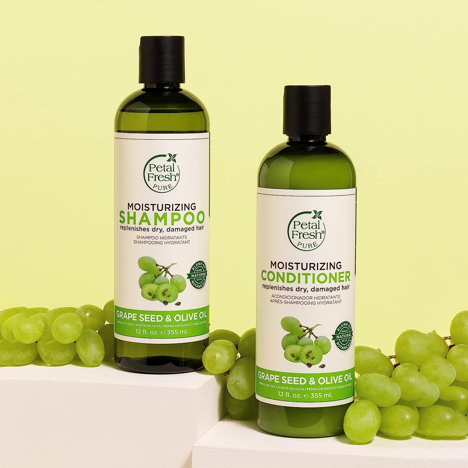 شامپو آبرسان روغن هسته انگور و زیتون پتال فرش Petal Fresh Moisturizing Grape Seed Olive حجم 355 میل