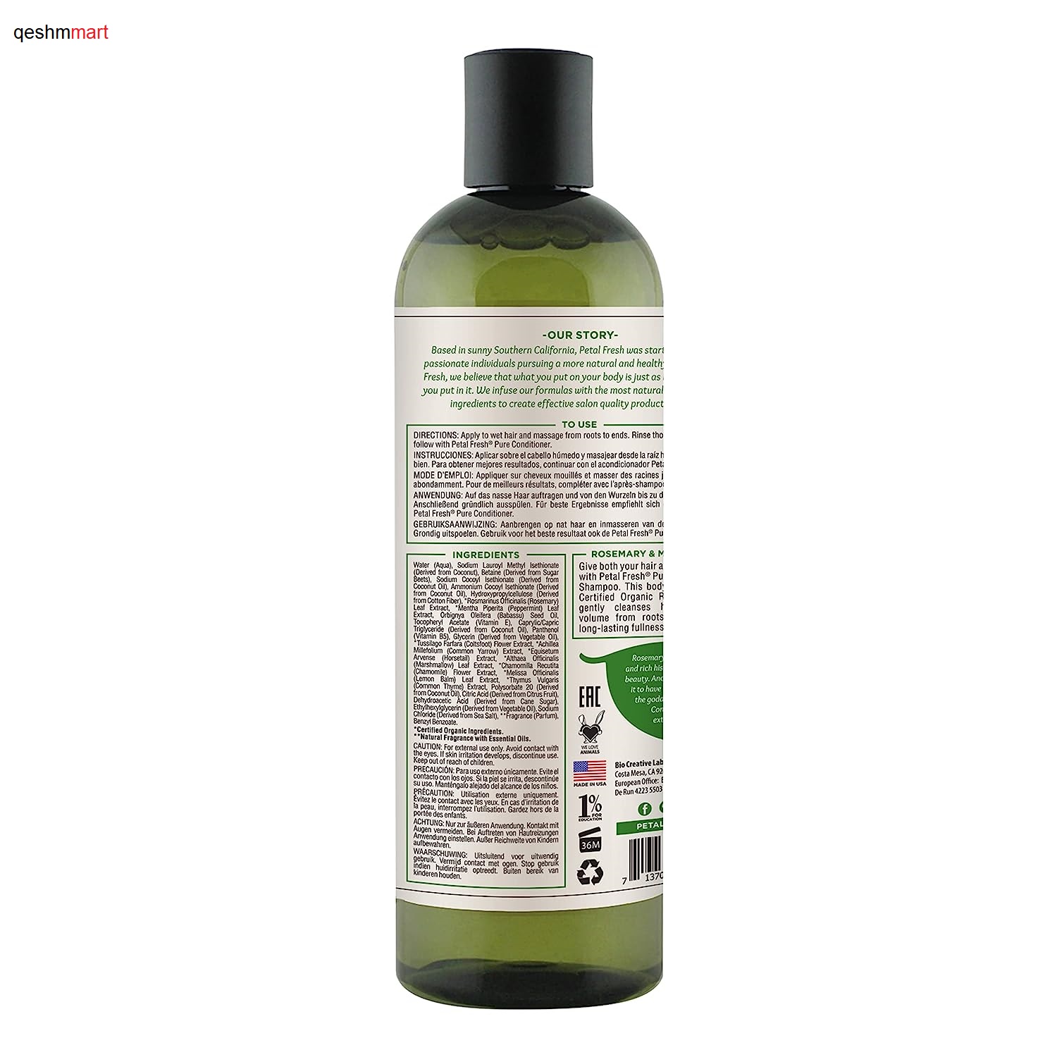 شامپو حجم دهنده رزماری و نعناع پتال فرش Petal Fresh Rosemary and Mint حجم 355 میل