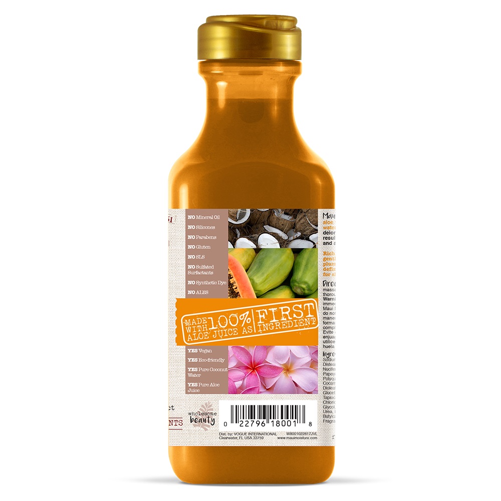 شامپو آبرسان و ضدوز موهای ضخیم و فر روغن نارگیل مائویی مویسچر Maui Coconut Oil حجم 385 میلی لیتر