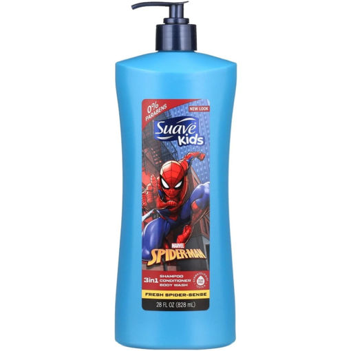 شامپو کودک 3 در 1 سواو طرح مرد عنکبوتی Suave Spiderman حجم 828 میلی لیتر