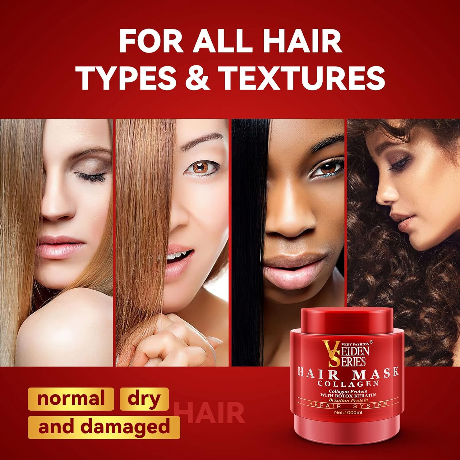 ماسک مو ویدن سریس  حاوی کلاژن veiden series حجم 1000 میلی لیتر