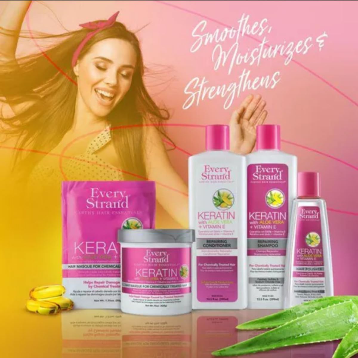 نرم کننده موی کراتین و آلوئه ورای اوری استرند Every Strand Keratin حجم 399 میلی لیتر