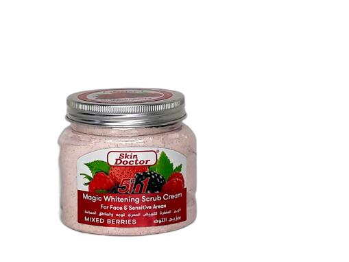 کرم اسکراب سفید کننده 5 در 1 میکس انواع توت اسکین دکتر برای پوست صورت و نواحی حساس
