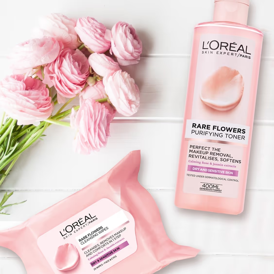 تونر پاک کننده و تسکین دهنده لورال فاین فلاورز LOreal Fine Flowers حجم 400 میلی لیتر