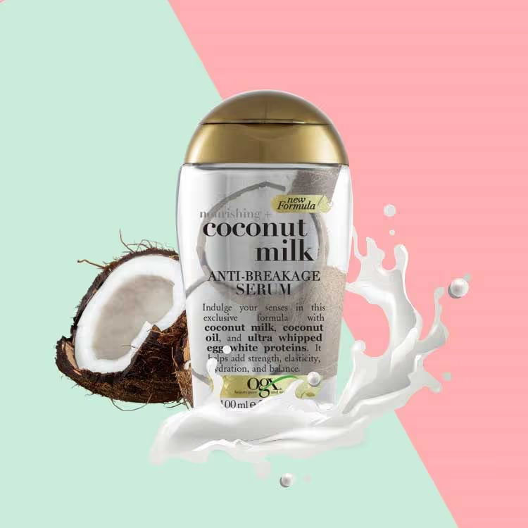سرم مغذی و ضدشکنندگی موی شیر نارگیل او جی ایکس Ogx Coconut Milk