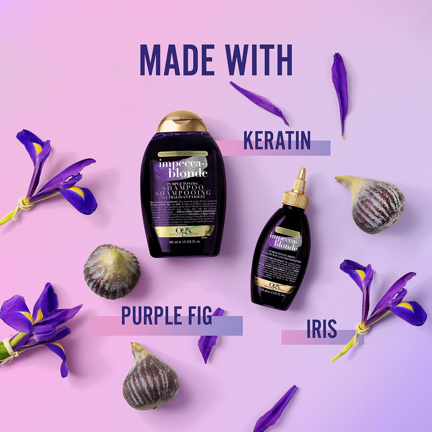 شامپو ضد زردی موهای بلوند و پلاتینه او جی ایکس Ogx Purple Toning