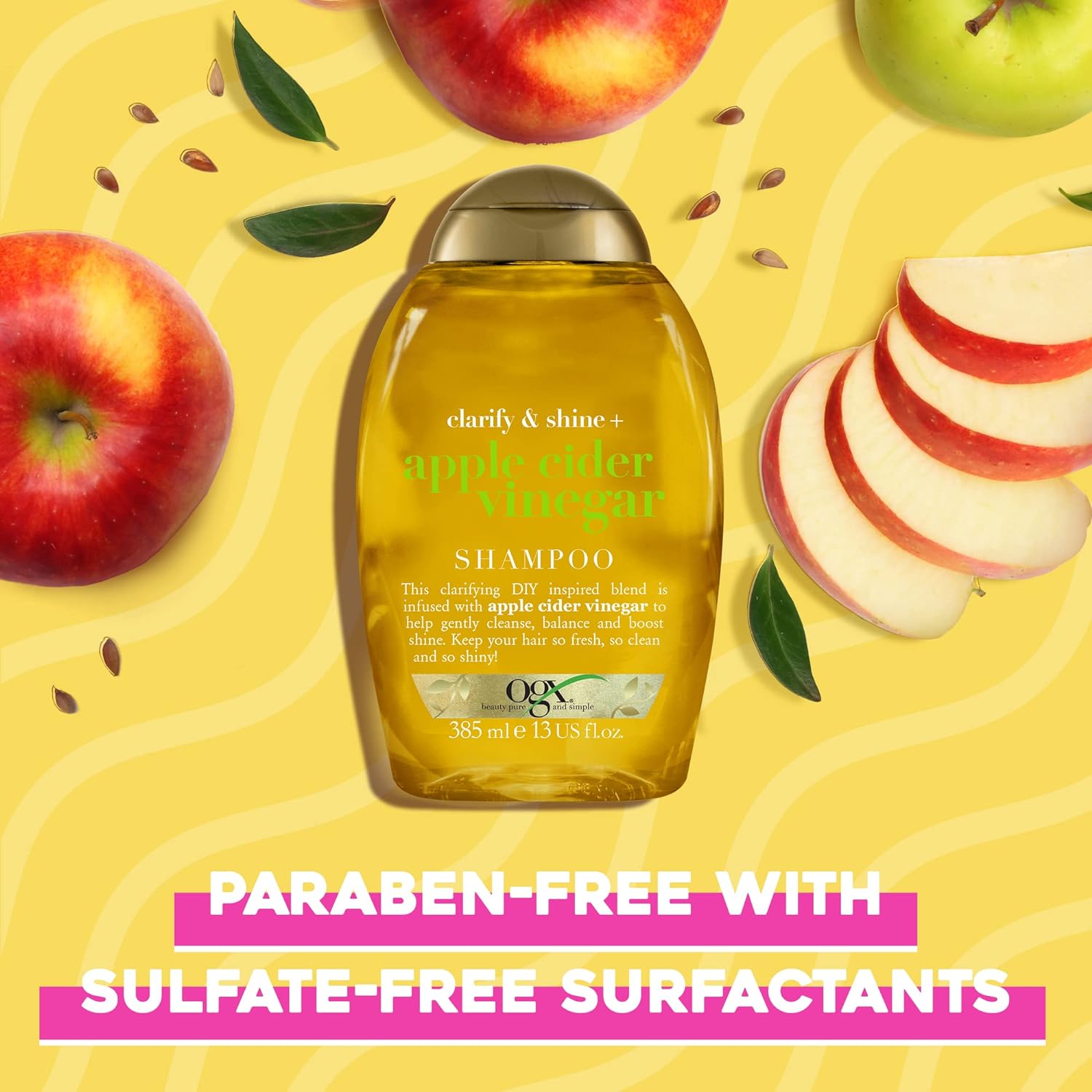 شامپو پاکسازی و درخشان کننده سرکه سیب او جی ایکس Ogx Apple Cider