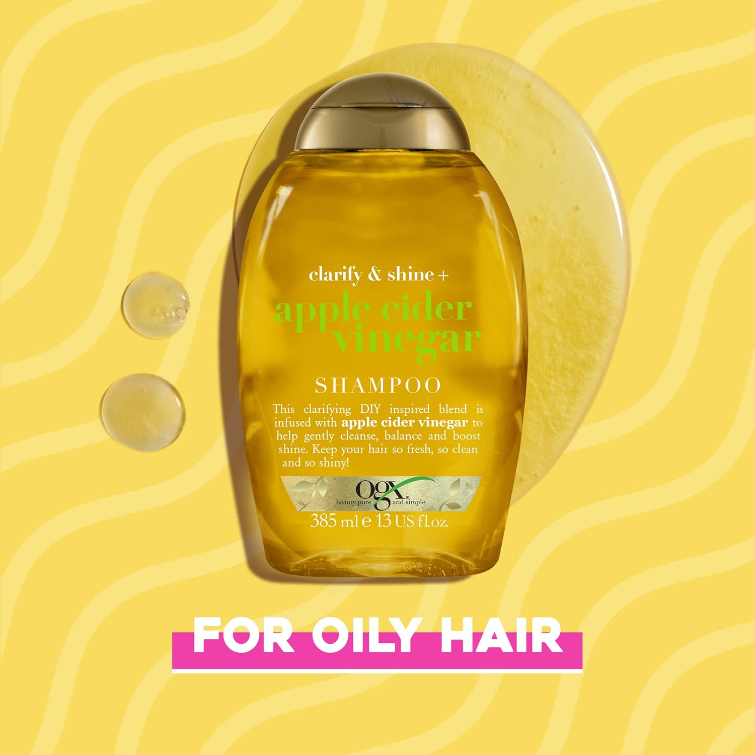 شامپو پاکسازی و درخشان کننده سرکه سیب او جی ایکس Ogx Apple Cider