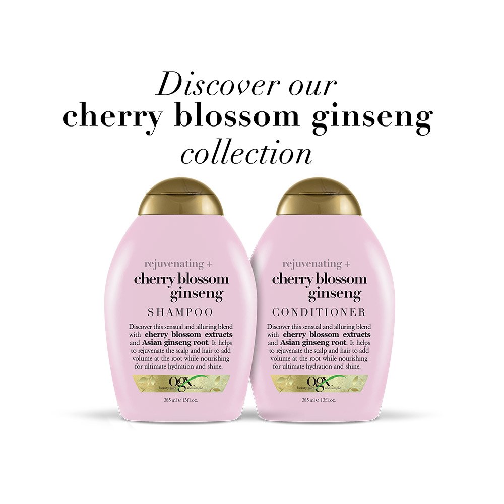 شامپو جوان کننده موی شکوفه گیلاس و جینسینگ او جی ایکس Ogx Rejuvenating