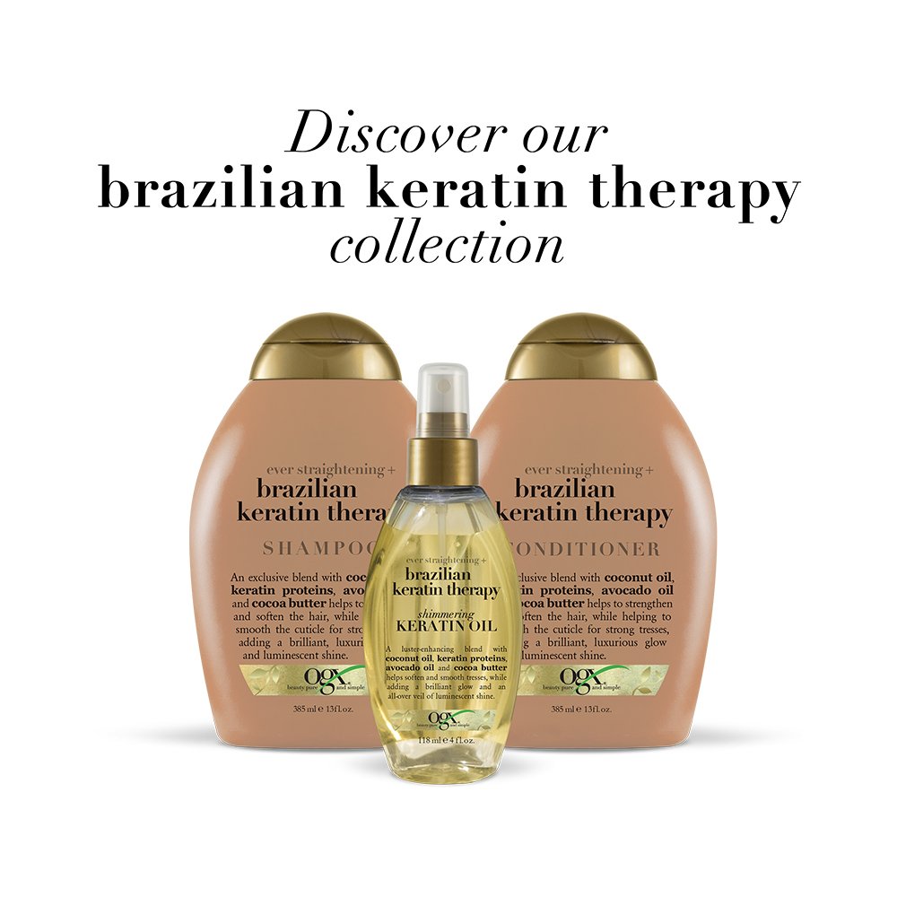 نرم کننده موی کراتین برزیلی او جی ایکس Ogx Brazilian Keratin Smooth