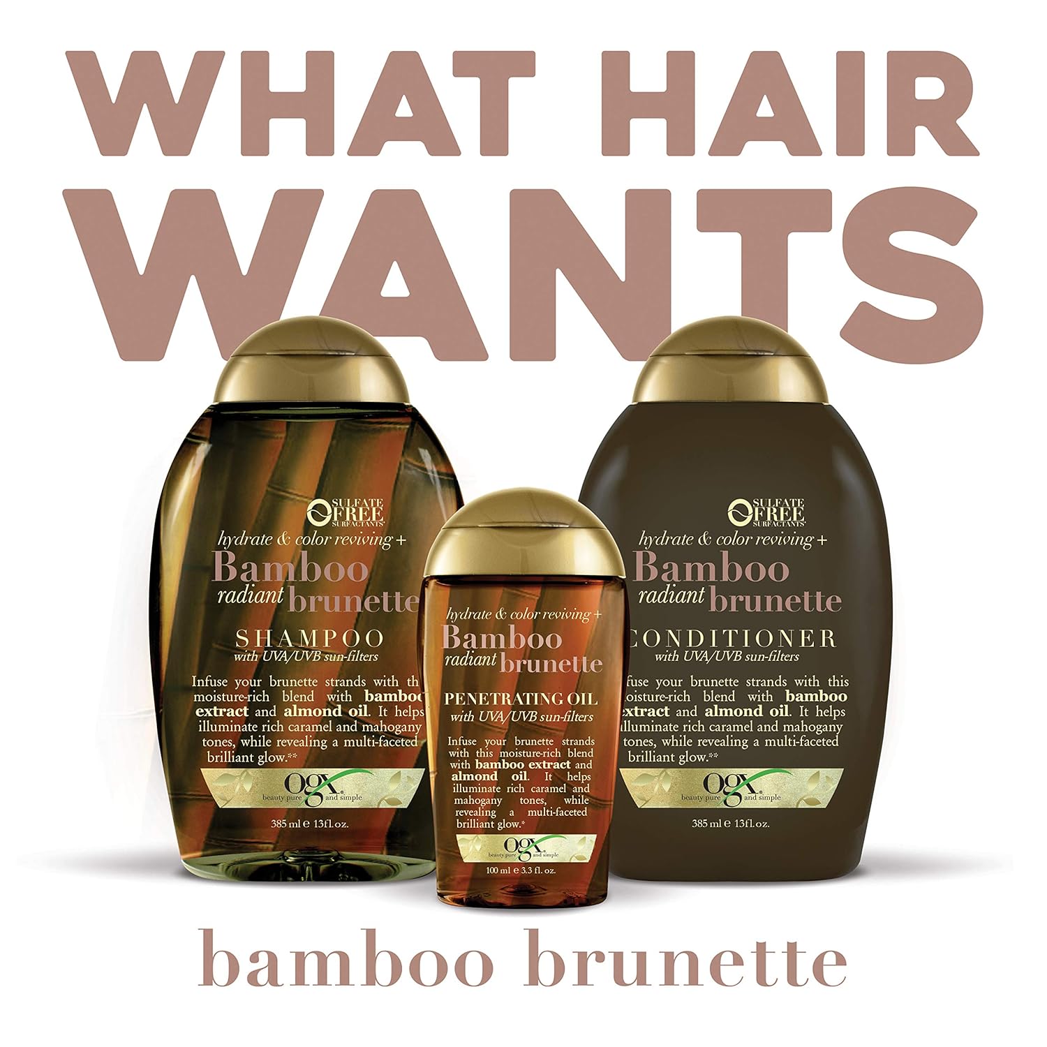 شامپو بامبو مراقبت از موهای قهوه ای او جی ایکس Ogx Bamboo Brunette