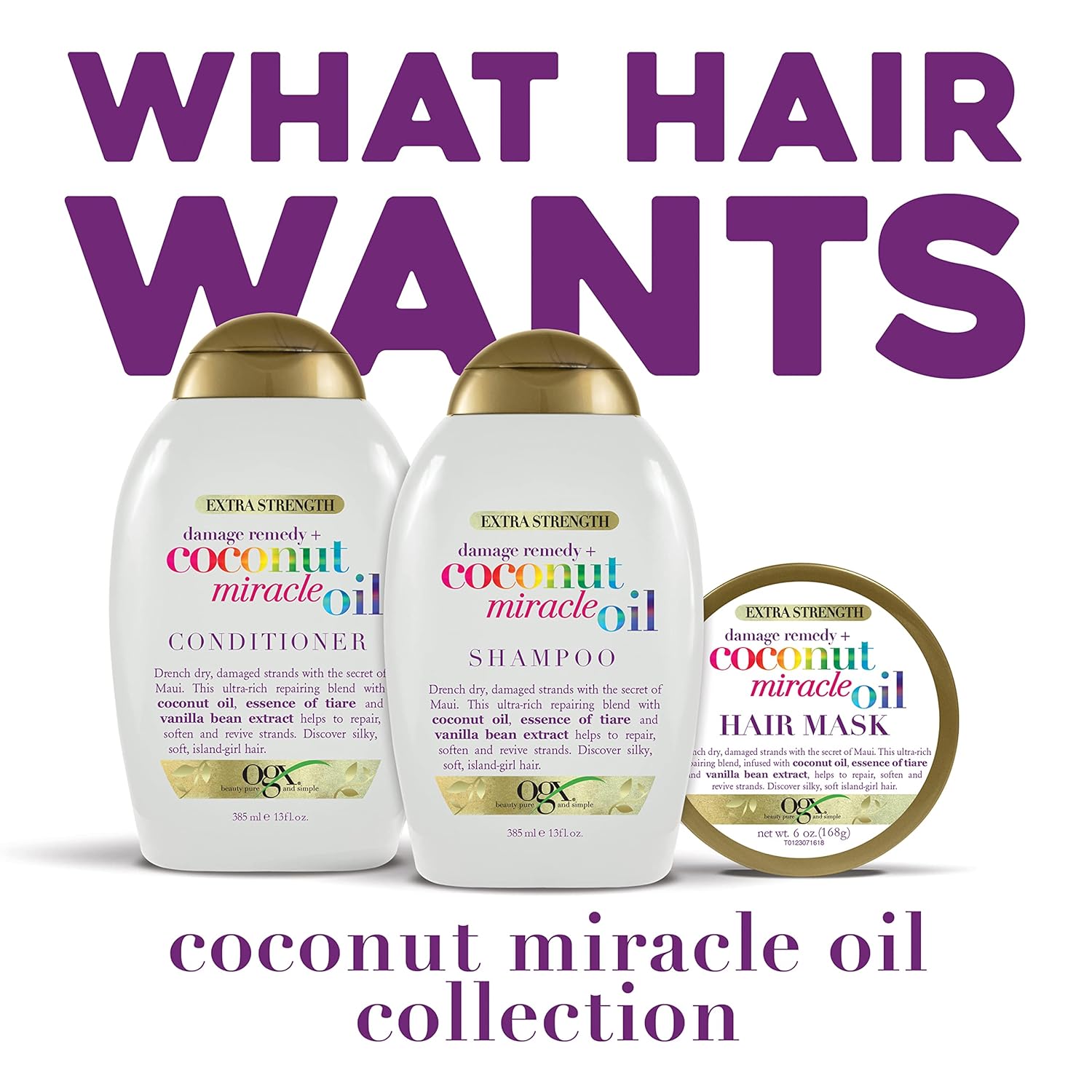 شامپو نارگیل نرم کننده موهای ضخیم او جی ایکس Ogx Coconut Miracle