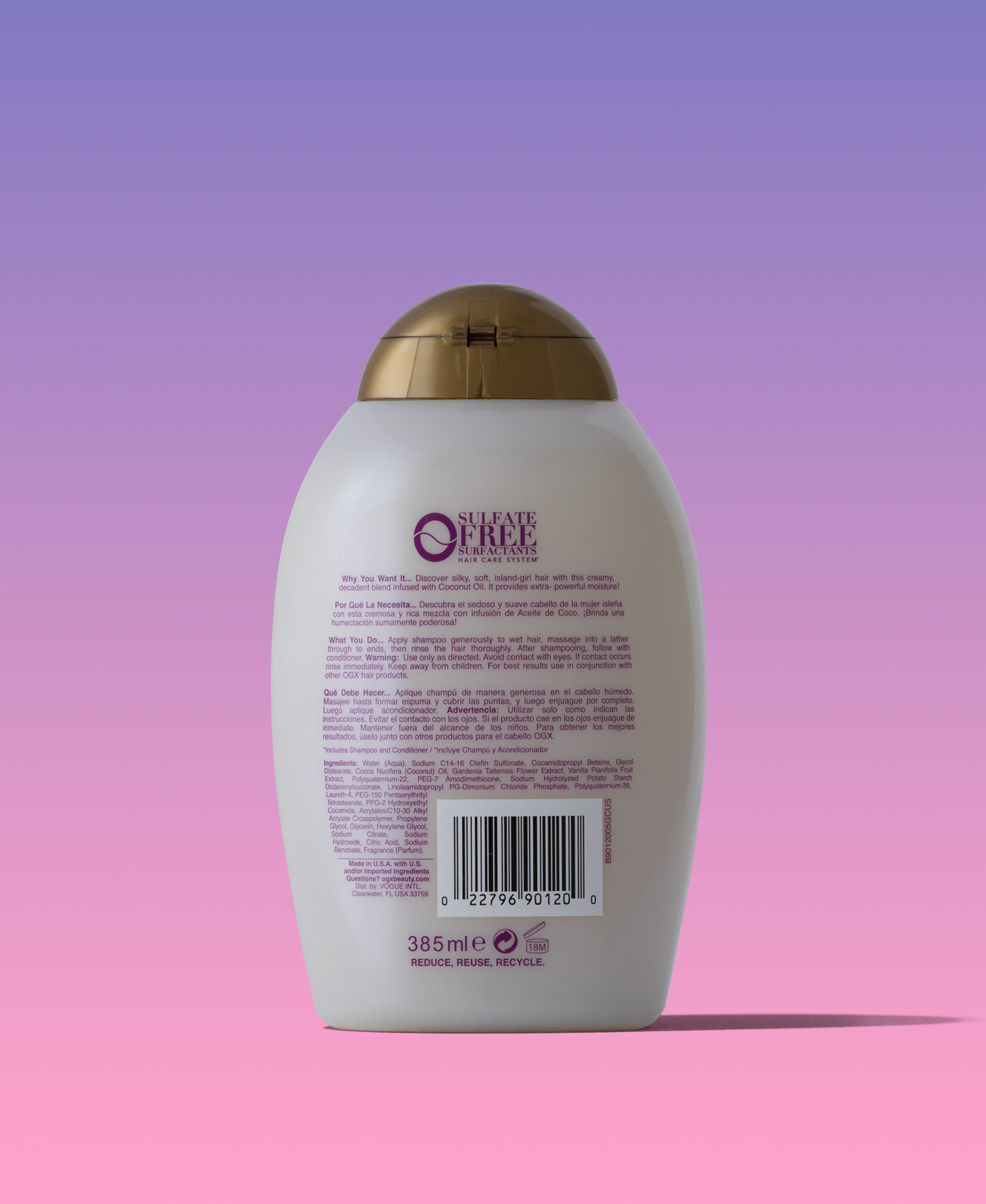 شامپو نارگیل نرم کننده موهای ضخیم او جی ایکس Ogx Coconut Miracle