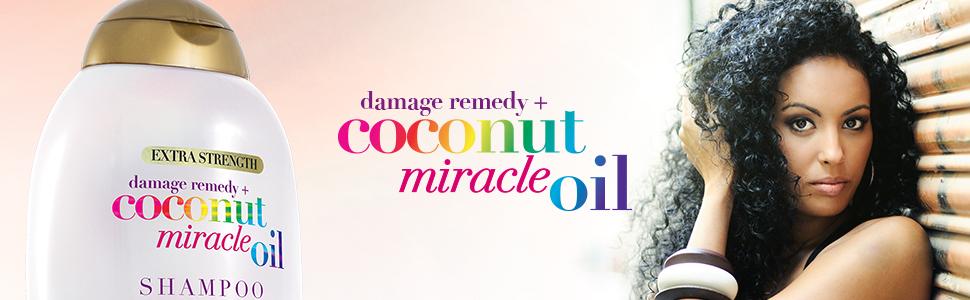 شامپو نارگیل نرم کننده موهای ضخیم او جی ایکس Ogx Coconut Miracle