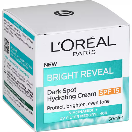 کرم ضد لک و مرطوب کننده نیاسینامید لورال Bright Reveal Dark Spot Hydrating Cream SPF 50 with Niacinamide