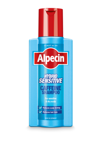 شامپو ضدریزش و آبرسان هیبرید کافئین آلپسین Alpecin Hybrid Caffeine حجم 250 میلی لیتر