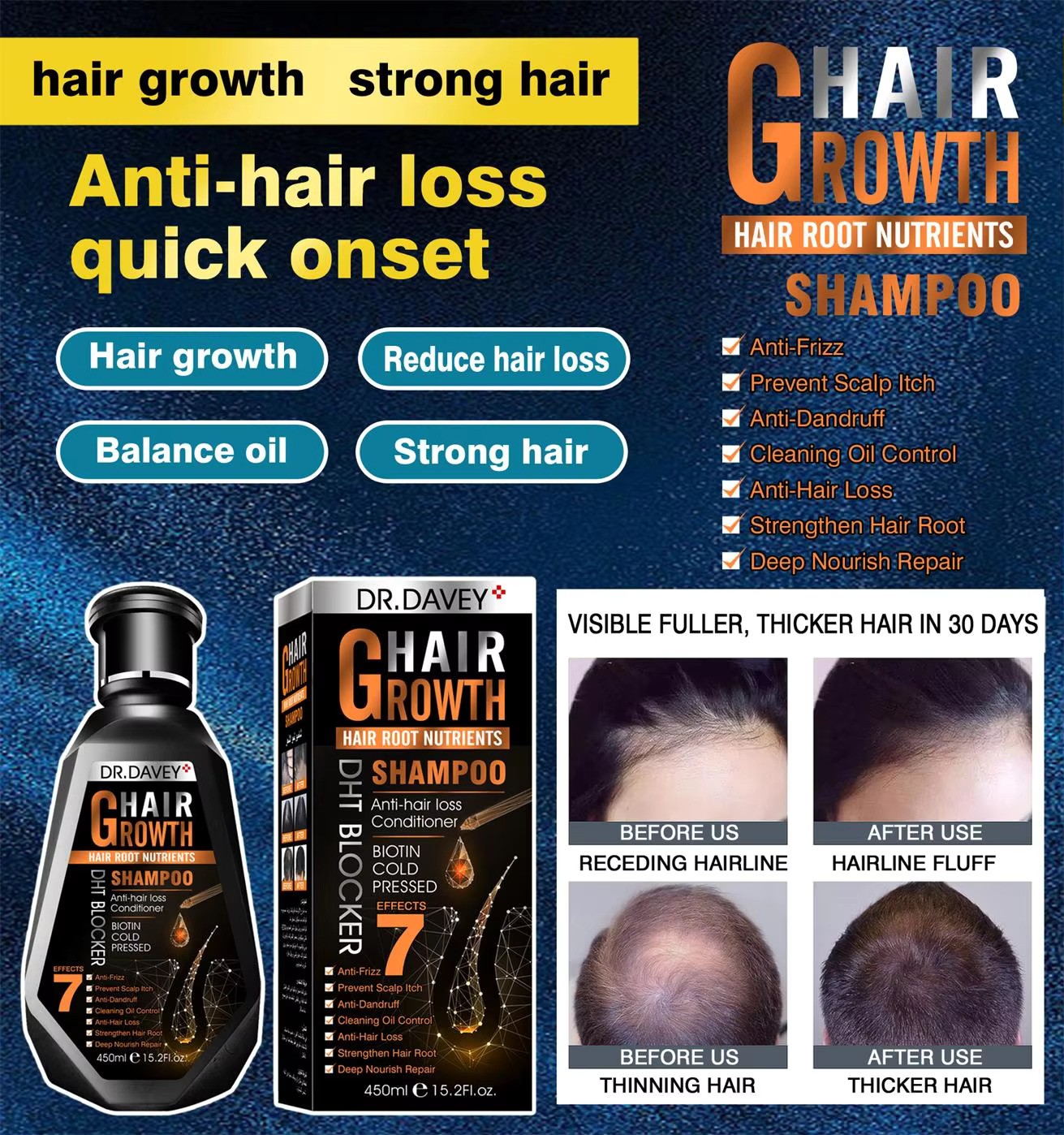 شامپو رشد مو دکتر دیوی