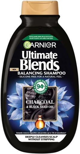 شامپو ذغال و روغن سیاه دانه گارنیر Garnier Ultimate Blends Magnetic Charcoal & Black Seed Oil Shampoo