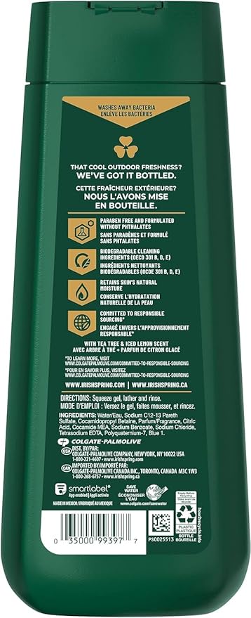 rish Spring Ultimate Wake Up Tea Tree Face & Body Wash, Moisturizing Body Wash
