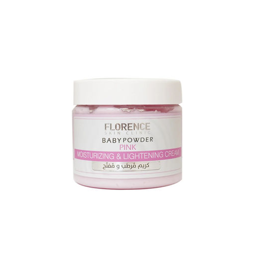 کرم مرطوب کننده و روشن کننده پودر بچه صورتی فلورانس - 300 میلی‌لیتر Florence Baby Powder Pink Moisturizing And Lightening Cream