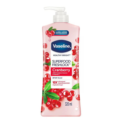 لوسیون بدن ذغال اخته وازلین Vaseline Vaseline Healthy Bright Superfood Freshlock Cranberry 320 Ml