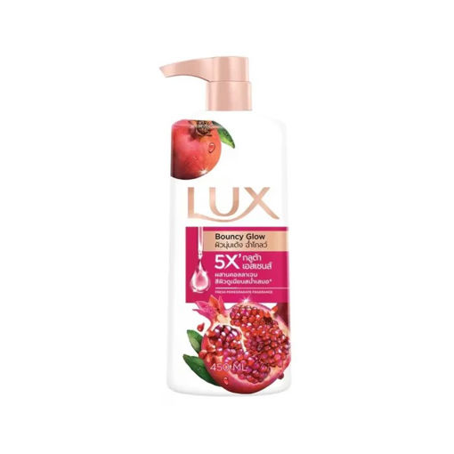 شامپو بدن لوکس انار درخشان با گلاتو کلاژن Lux Shower Cream Bouncy Glow Body Wash - 450 ml.