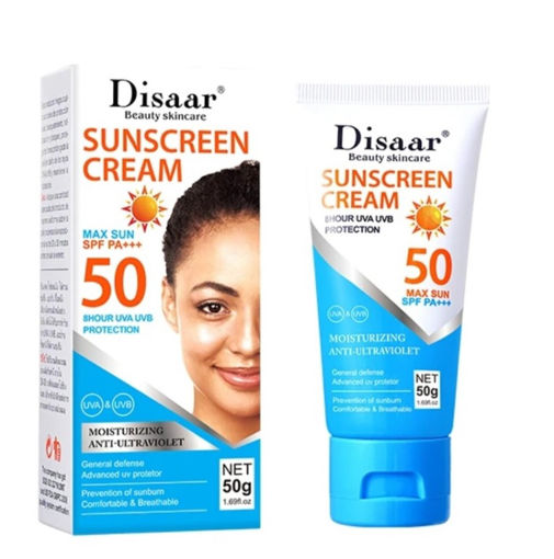 ضد آفتاب بی رنگ دیسار آبرسان Disaar Sunscreen Cream with SPF 50+ PA+++ Moisturizing Anti-Ultraviolet