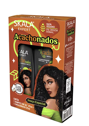 پک شامپو و نرم کننده موهای فر مشکی طبیعی یا رنگ شده مشکی اسکالا Skala Expert Acachonados Curly Hair Shampoo & Conditioner Set