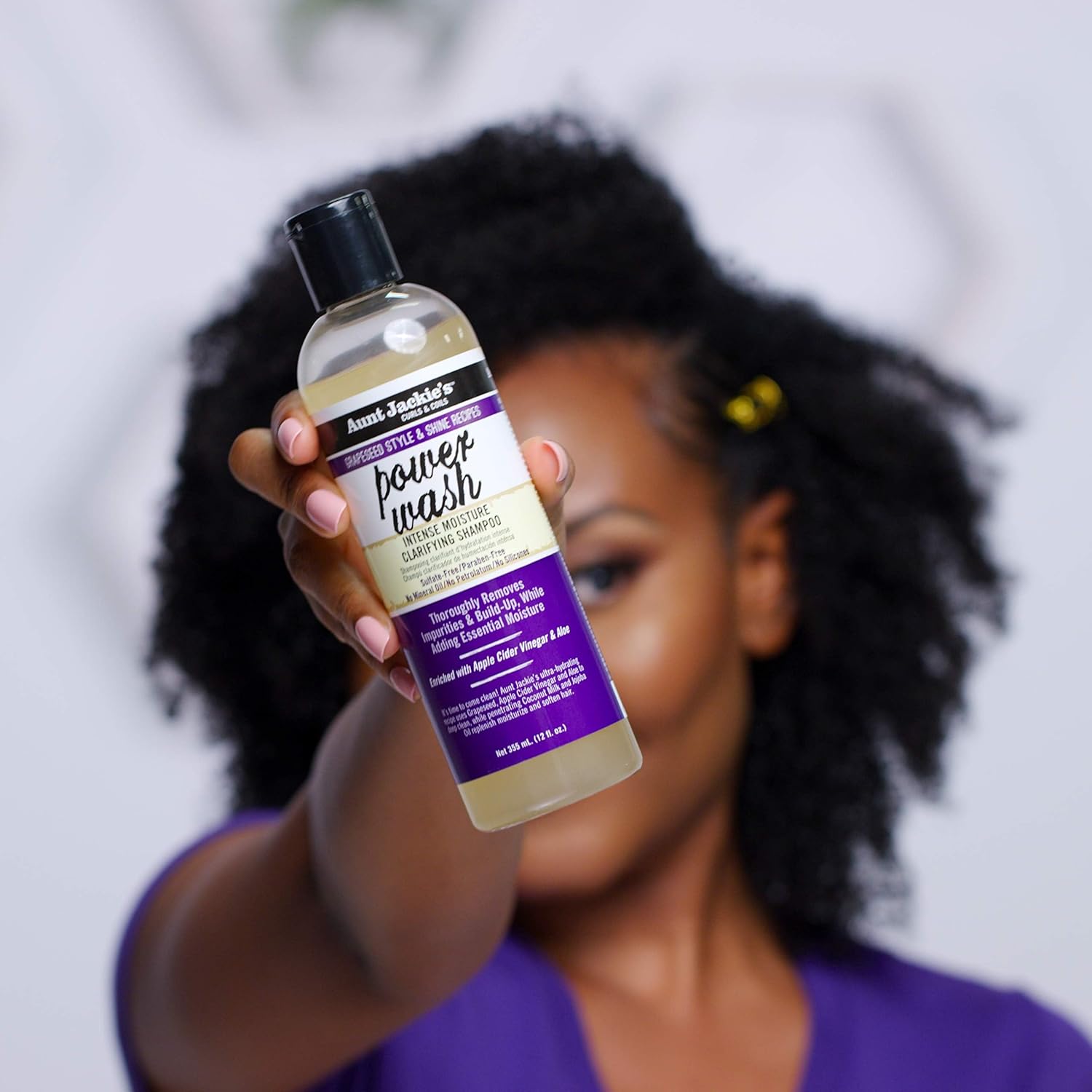 Aunt Jackies Grapeseed Style and Shine Recipes Power Wash Intense Moisture Clarifying Shampoo